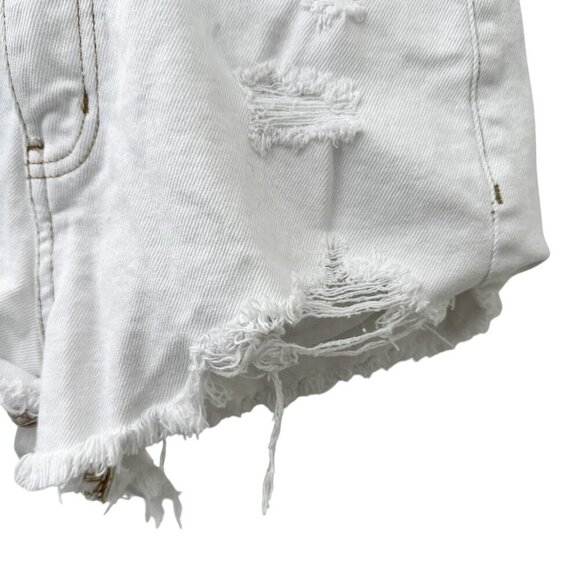 SO Super High-Rise Cut Off Short Distressed Embroider Rainbow Pocket White 7/28W - Picture 4 of 13